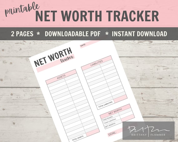 Printable Net Worth Tracker, PDF Net Worth Tracker
