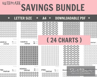 Ultimate Savings Bundle, Savings Tracker Charts, Debt Payoff Tracker