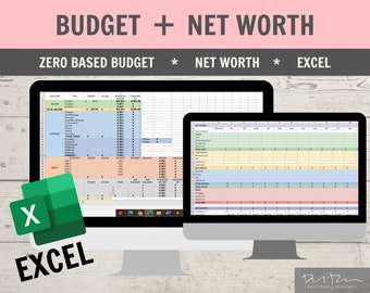 Excel Budget Template, Excel Net Worth Tracker, Budget Template