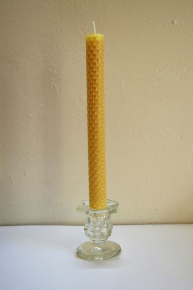 SET HAND-ROLLED ALL-NATURAL NEW 4 BEESWAX CANDLES 4 TAPERS Free Shipping