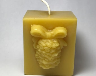 Beeswax Cube Square Pinecone Candle Natural Honey Scent Cotton Wick Pillar