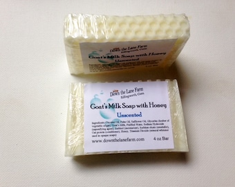 Goat's Milk Natural Soap with Honey by Down the Lane Farm Unscented