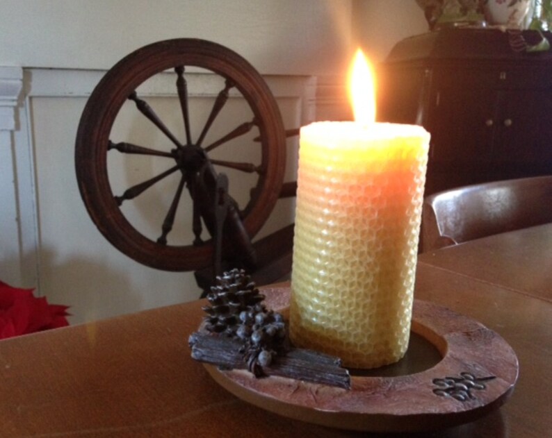 Beeswax Pillar Candle 100 Pure Hand Rolled by Down the Lane Farm