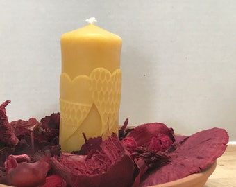 Beeswax Heart Pillar Candle Honeycomb Love Cotton Wick Home Decor