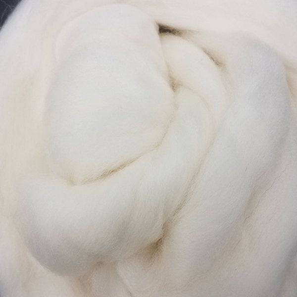 1 lb White Polwarth combed top, roving, spinning fiber, felting fiber, by the pound