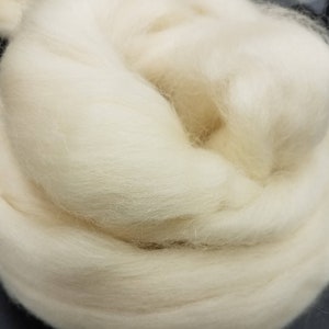 1 lb White BFL combed top, roving, spinning fiber, felting fiber, by the pound image 1