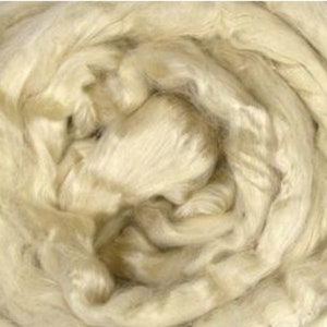 4 ozs Mint Fiber, Cellulose, combed top, roving, spinning fiber, blending fiber, paper making, vegan fiber,