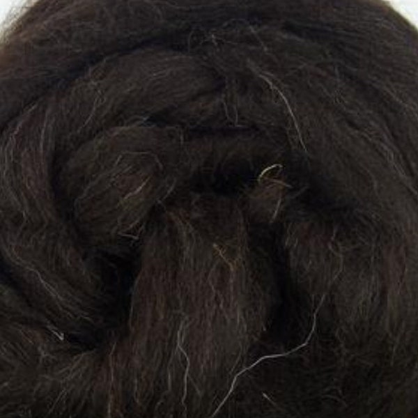 1 lb Black Jacob combed top, roving, spinning fiber, felting fiber, wool, by the pound