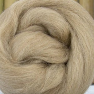 Fawn Alpaca, 4 oz braid, combed top, roving, spinning fiber, baby alpaca