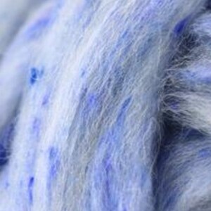 4 oz blue tweed blend, South American wool, spinning fiber, wool, combed top, roving