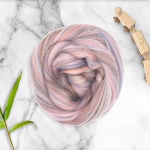 Humpty Dumpty, 4 oz braid, combed top, roving, spinning or felting fiber, custom blend, merino bamboo