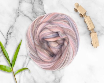 Humpty Dumpty Merino Bamboo Fiber, 4 oz Braid, Spinning Felting Roving