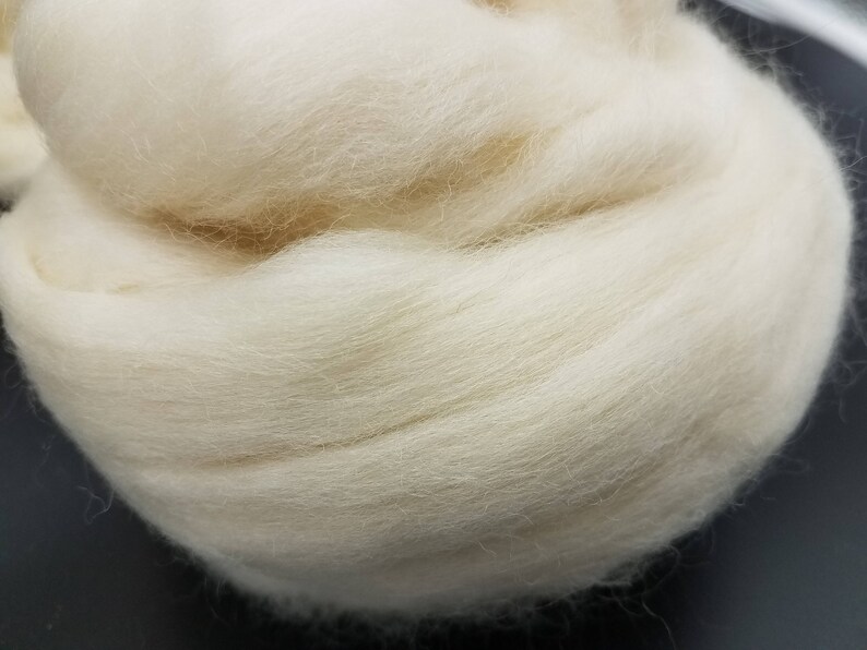 1 lb White BFL combed top, roving, spinning fiber, felting fiber, by the pound image 2