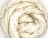 Merino/Silk slub, 4 oz braid, combed top, roving, hand spinning fiber, tweed