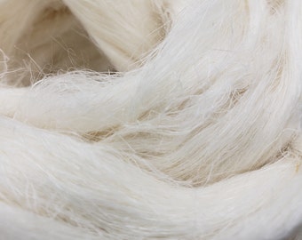 1 lb Bleached Flax spinning fiber, linen, combed top