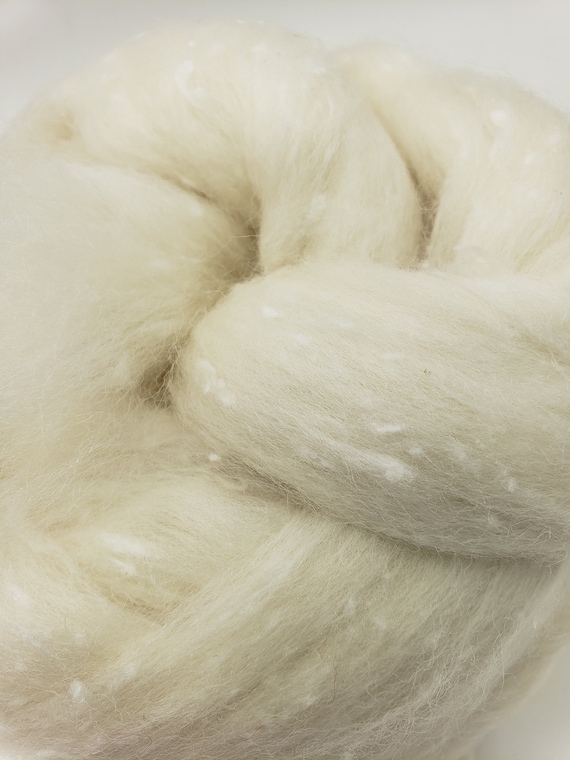 1 oz. White Wool Roving
