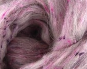 4 oz Pink tweed blend, South American wool, spinning fiber, wool, combed top, roving