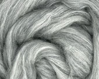 1 lb Grey BFL Combed Top, Blue Faced Leicester Wool Fiber