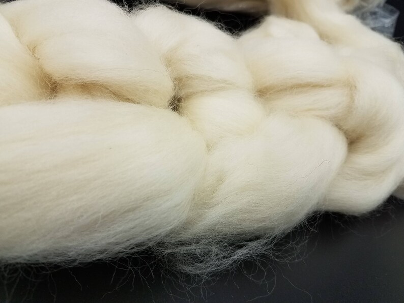 1 lb White BFL combed top, roving, spinning fiber, felting fiber, by the pound image 3