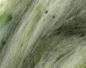 4 oz Green Tweed Blend, South American wool, spinning fiber, wool, combed top, roving