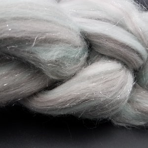 Happily Ever After, 23 micron merino, 4 oz braid, combed top, roving, spinning fiber, angelina sparkle image 3