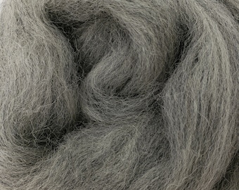 Toupie peignée corriedale grise de 1 livre, mèche, laine à la livre, filature de fibre
