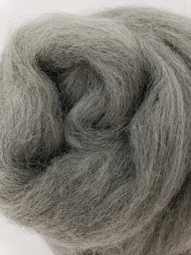 wool by the pound roving spinning fiber 1 lb Grey Corriedale combed top