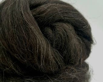 1 lb Black Icelandic combed top, roving, spinning fiber, felting fiber, lopi yarn, by the pound