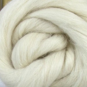 White Alpaca, 4 oz braid, combed top, roving, spinning fiber, baby alpaca image 1