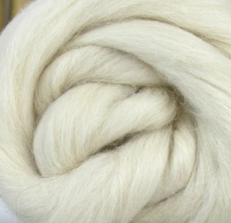 White Alpaca, 4 oz braid, combed top, roving, spinning fiber, baby alpaca image 1