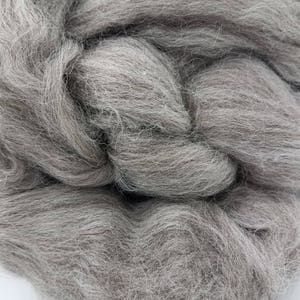 1 lb Grey Shetland combed top, roving, spinning or felting fiber, wool by the pound