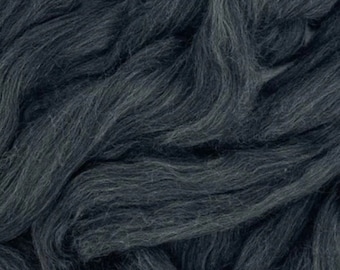 1 lb Dark Grey Merino combed top, 23 micron, roving, spinning fiber, felting fiber, fiber, spinning fiber, by the pound, wool, colored wool