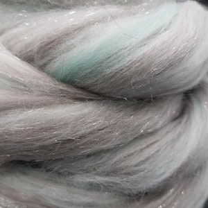 Happily Ever After, 23 micron merino, 4 oz braid, combed top, roving, spinning fiber, angelina sparkle image 1