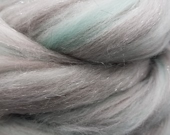 Happily Ever After, 23 micron merino, 4 oz braid, combed top, roving, spinning fiber, angelina sparkle