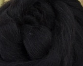 Black Alpaca, 4 oz braid, combed top, roving, spinning fiber, baby alpaca