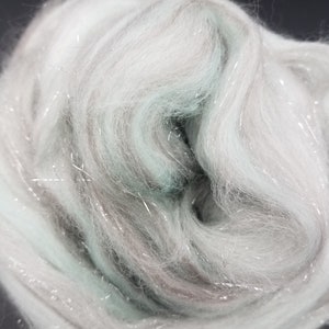 Happily Ever After, 23 micron merino, 4 oz braid, combed top, roving, spinning fiber, angelina sparkle image 4