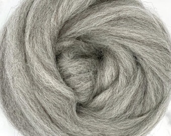 1 lb Grey Cheviot combed top, roving, spinning fiber, felting fiber, by the pound