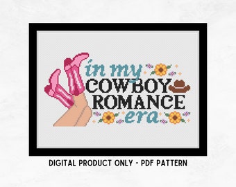 Cowboy Romance Cross Stitch Pattern | Digital Cross Stitch Pattern | Book Cross Stitch Pattern | Easy Cross Stitch Pattern