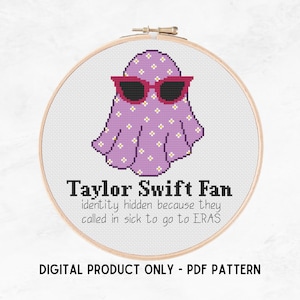 Swiftie Eras Tour Cross Stitch Pattern PDF | Digital Cross Stitch Pattern | Ghost Cross Stitch Pattern | Easy Cross Stitch Pattern