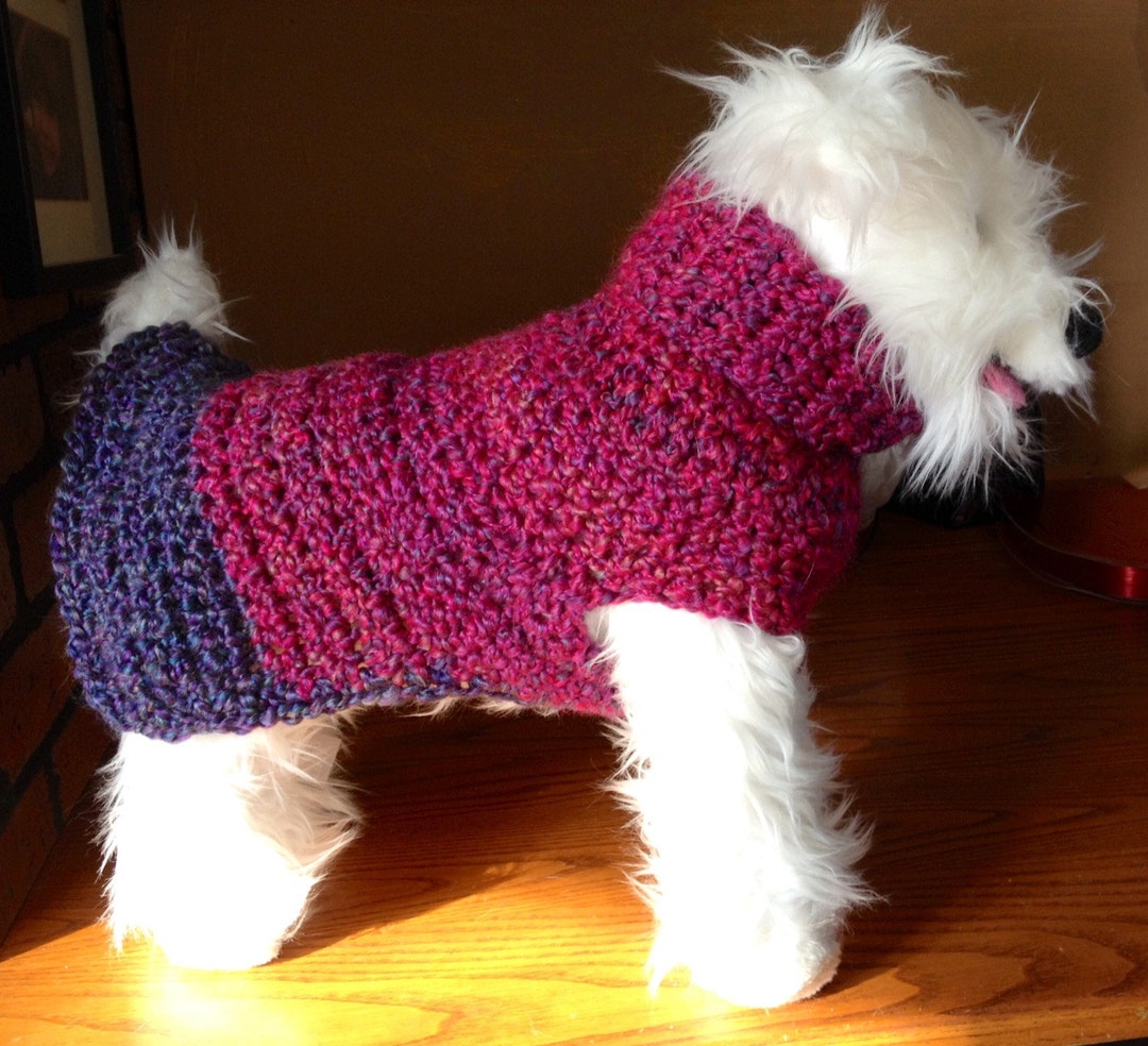Ambrosia Dog Sweater, Custom Dog Sweater, Purple Dog Sweater, Small Dog