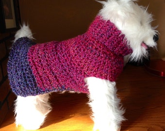 Ambrosia Dog Sweater, Custom Dog Sweater, Purple Dog Sweater, Small Dog Sweater, Dog Sweaters, Medium Dog Sweater, tiny dog sweater