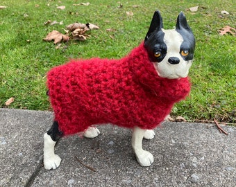 Cherry Bomb, Custom Dog Sweater, Wool Dog Sweater, small Dog Sweater, Red Dog Sweater, medium dog sweater, large Dog Sweater, Handmade Dog