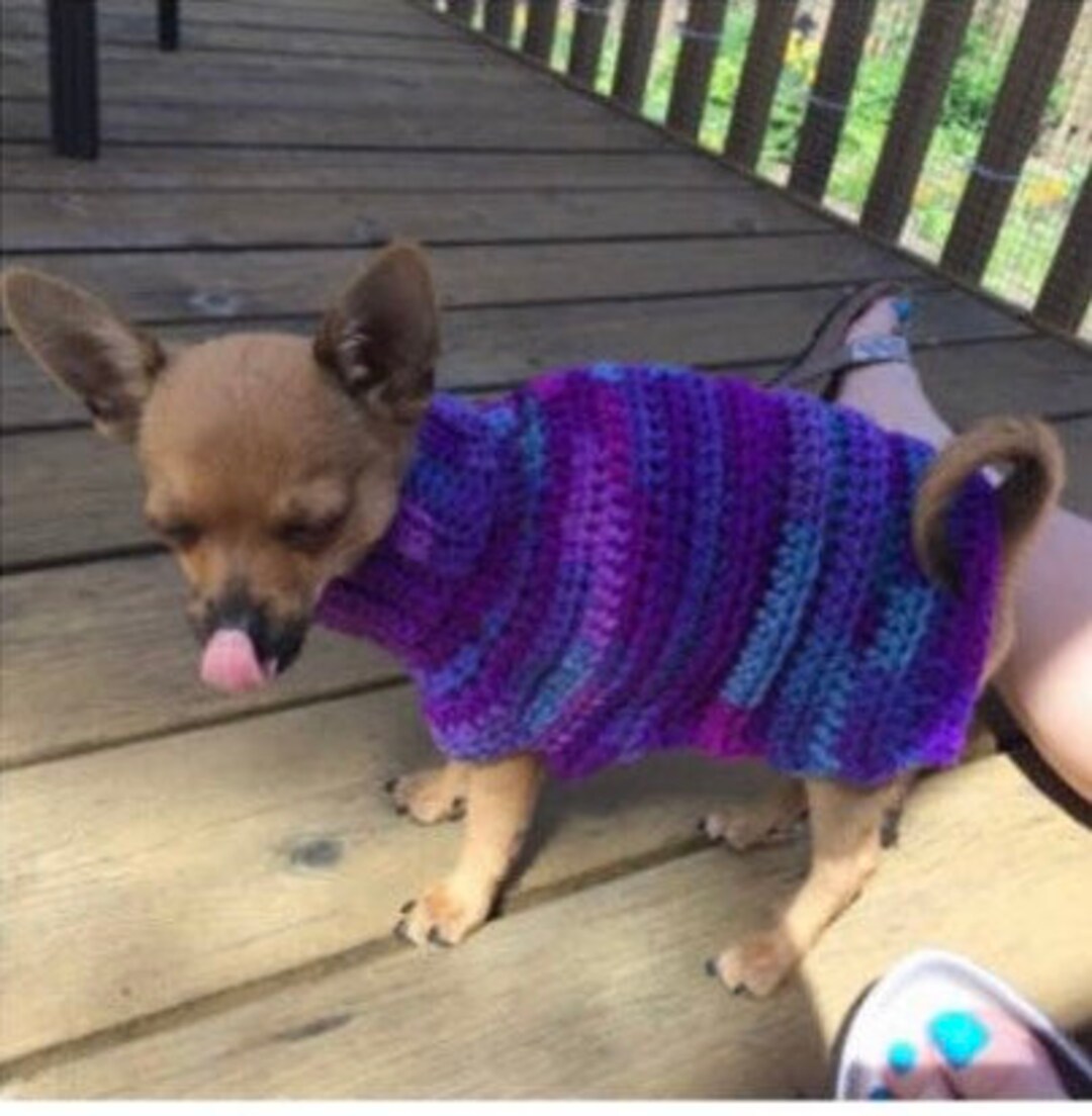 African Violet, CUSTOM Dog Sweater,dog Sweaters,small Dog Sweater, Handmade Dog Sweater,medium