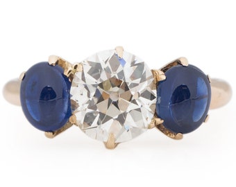 Circa 1920 Art Deco 14K Yellow Gold GIA Certified 1.63ct Old Mine Brilliant Diamond Engagement Ring - VEG#1863