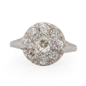 Circa 1920 Art Deco Platinum GIA Certified .56ct Old European Brilliant Diamond Engagement Ring - VEG#1647