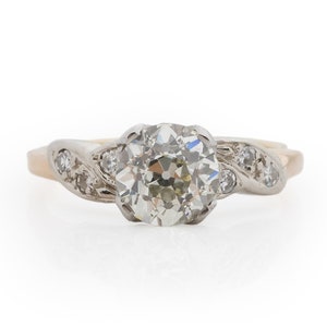 Circa 1930s 14K Yellow Gold GIA 1.32ct Old European Diamond Engagement Ring - VEG#2291