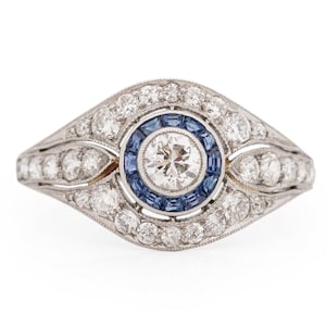 Circa 1920 Art Deco Platinum .40ct Old European Brilliant Diamond Engagement Ring - VEG#1902