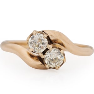 Circa 1900 Edwardian 14k Yellow Gold GIA Certified .60cttw Old European Brilliant Diamond Engagement Ring - VEG#1898