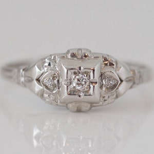Circa 1920s Art Deco mayflower Diamond Engagement - Etsy
