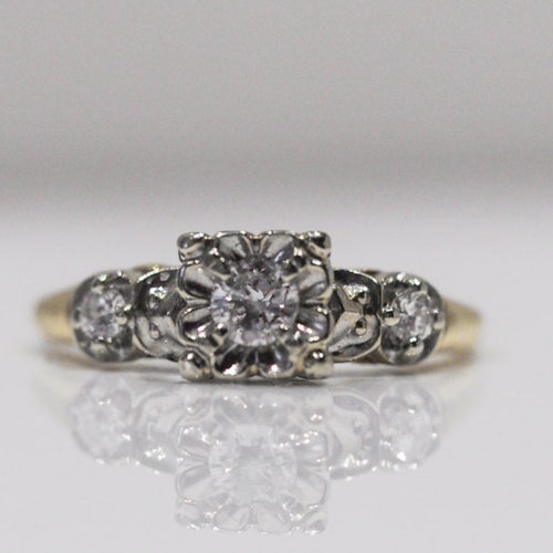 Antique Diamond Engagement Ring .30cttw VEG 14A - Etsy
